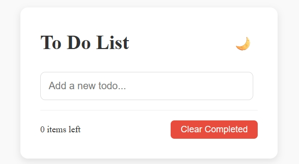 Screenshot of To-Do App project