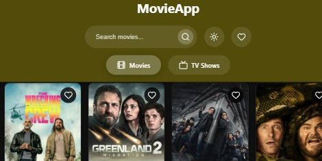 Screenshot of Movie App project